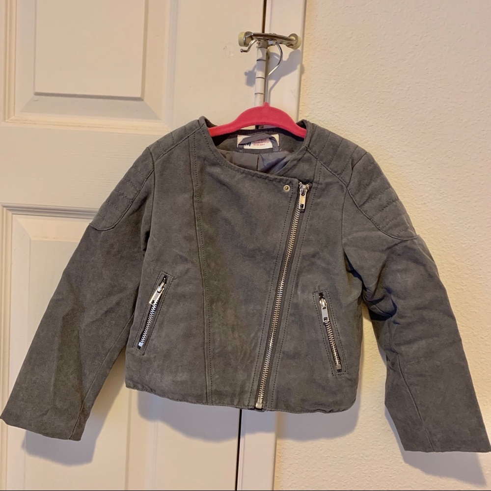Girls Suede Biker Jacket